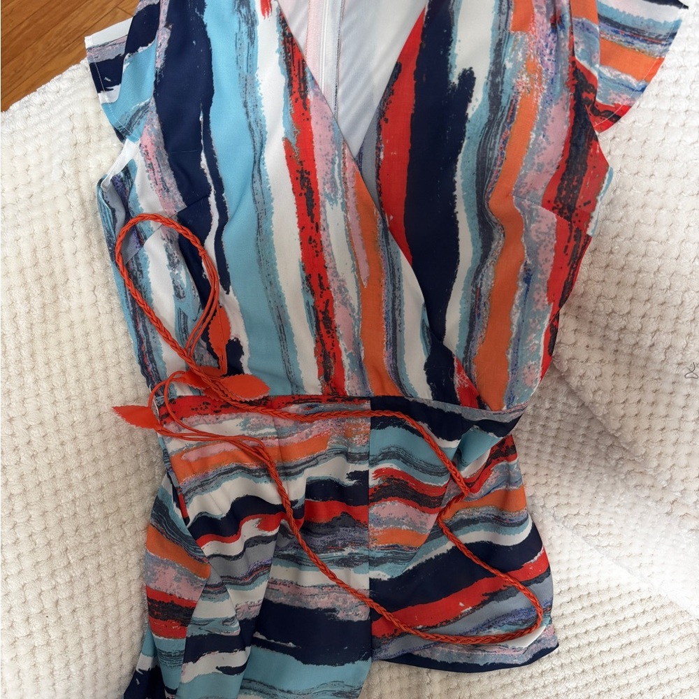 Striped Multicolor Wrap Top